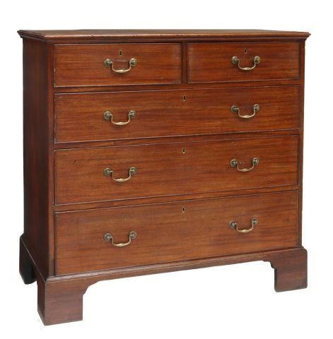 Appraisal: English Georgian period mahogany chest of drawers late th c