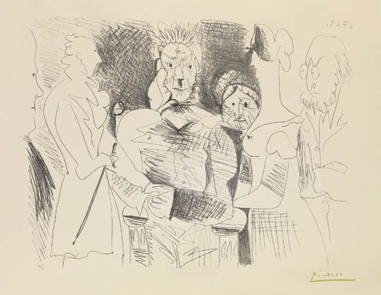 Appraisal: PABLO PICASSO Portrait de famille III Six Personnages Lithograph x