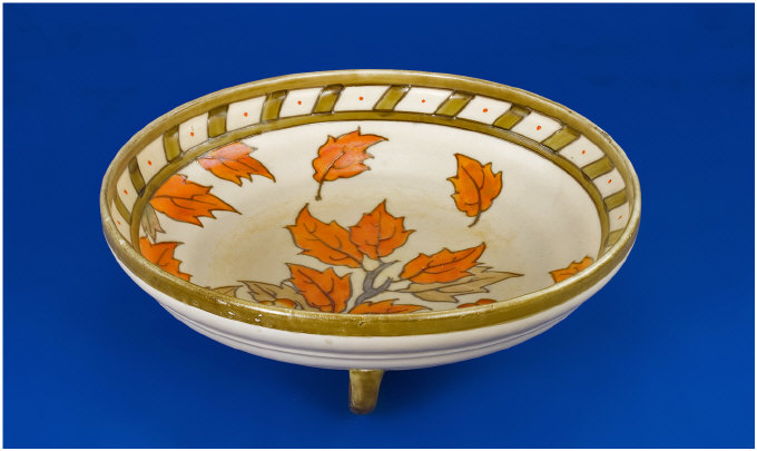 Appraisal: Crown Ducal Bowl Decorated by Charlotte Rhead with orange leaves