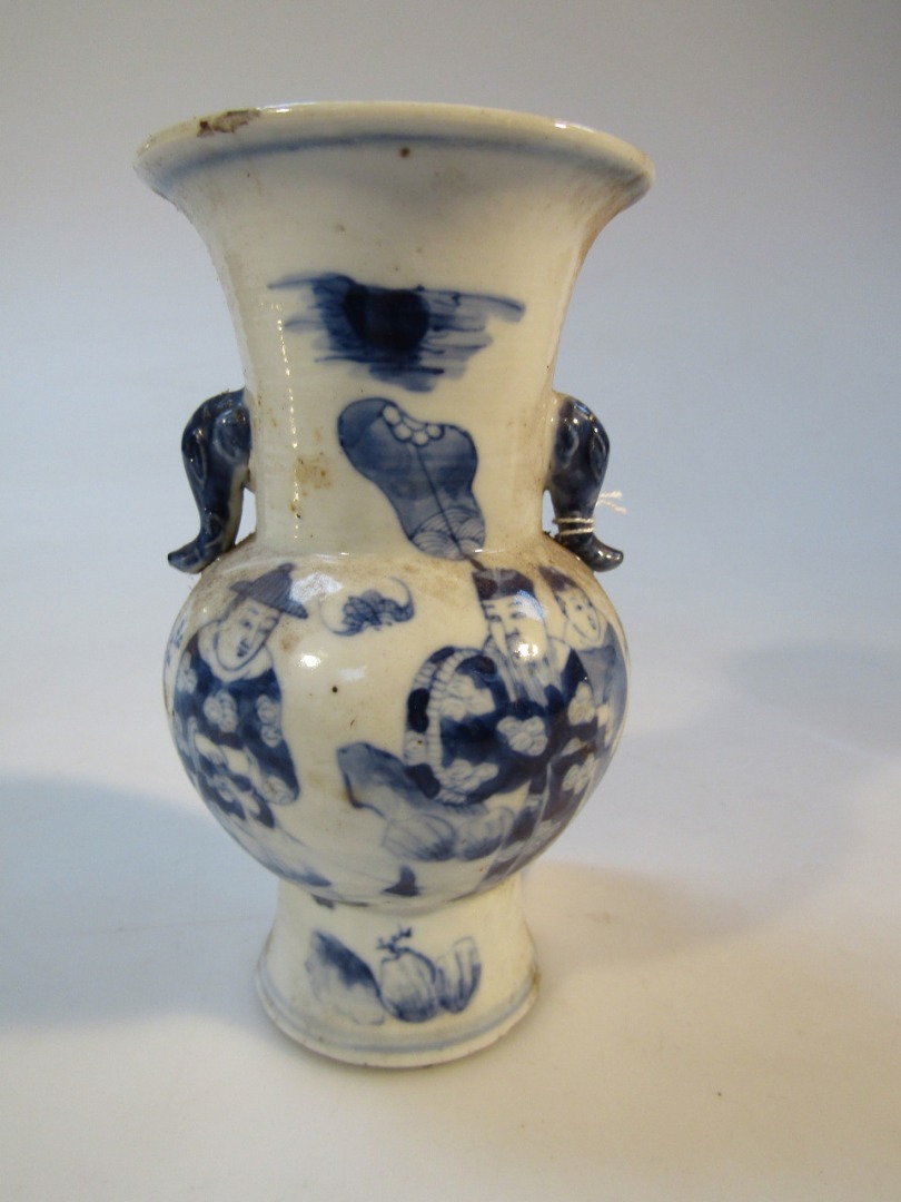 Appraisal: A Chinese Qing period blue and white vase the belied