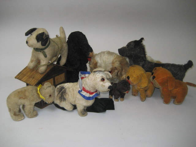 Appraisal: Eight various dog soft toys including Punch and Judy puppets