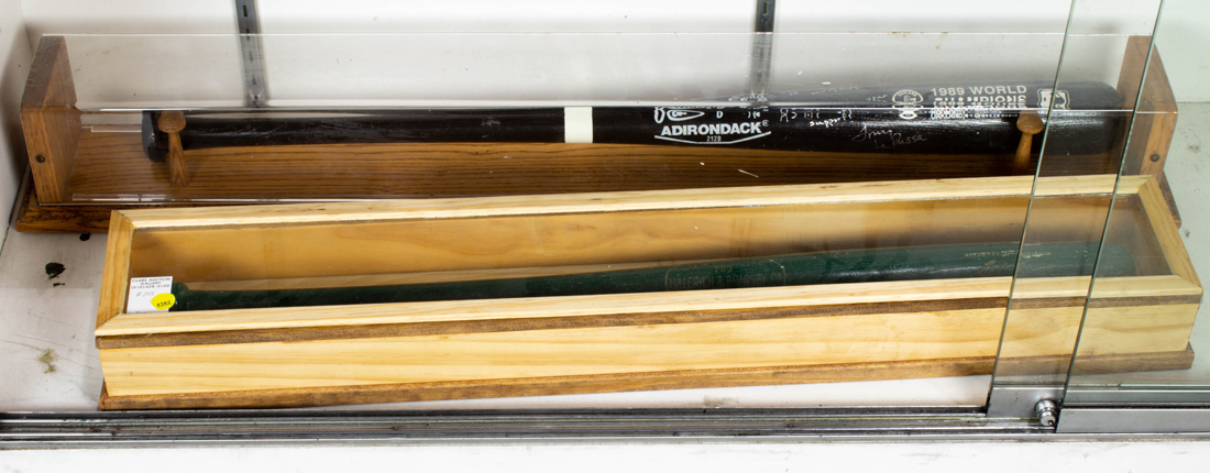 Appraisal: LOT OF OAKLAND A'S BASEBALL BATS IN SHADOWBOX FRAMES lot