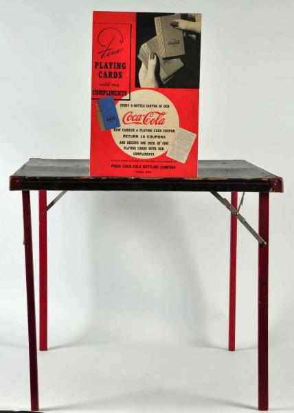 Appraisal: Lot of Coca-Cola Card Table Promotional Sign Description s The