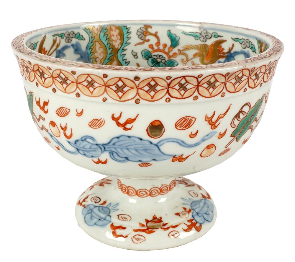 Appraisal: JAPANESE IMARI PORCELAIN FOOTED BOWLunsigned inches diameter inches high Condition