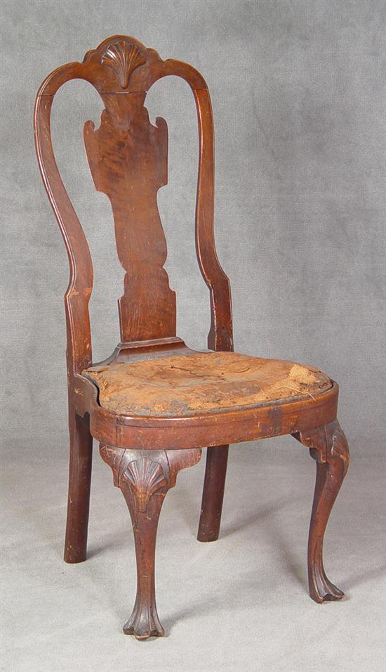 Appraisal: Walnut Queen Anne Philadelphia Style Side Chair Circa - Queen