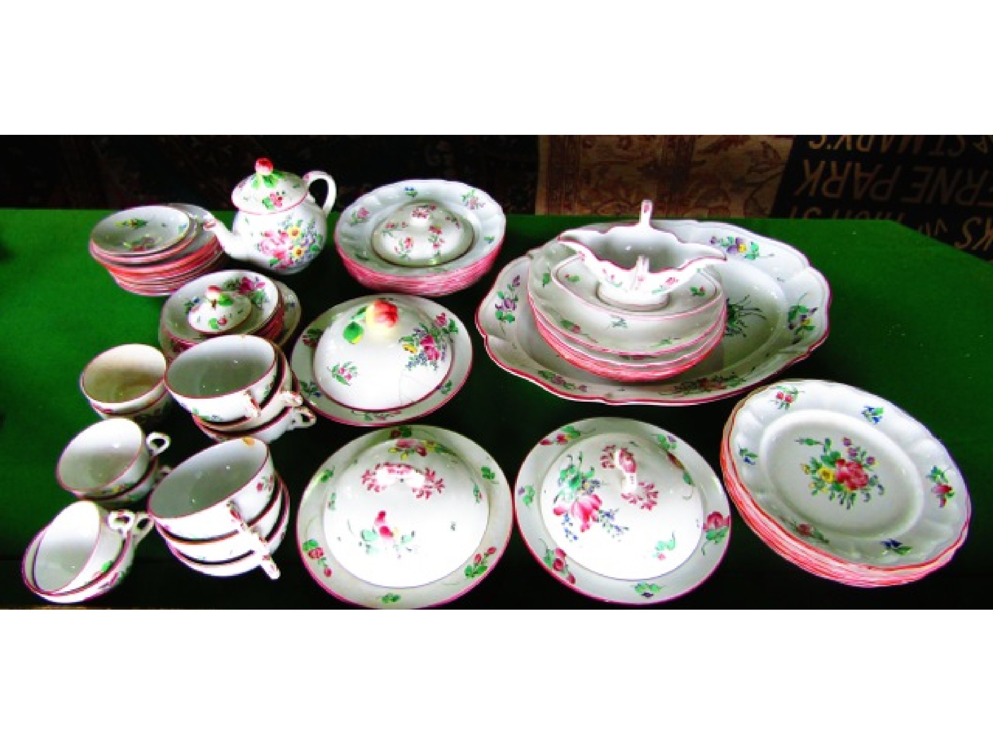 Appraisal: A quantity of French Luneville floral decorated dinner and teawares