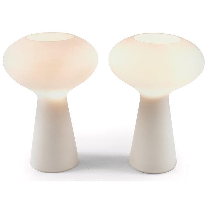 Appraisal: Lisa Johansson-Pape table lamps pair byIittala frosted and cased white