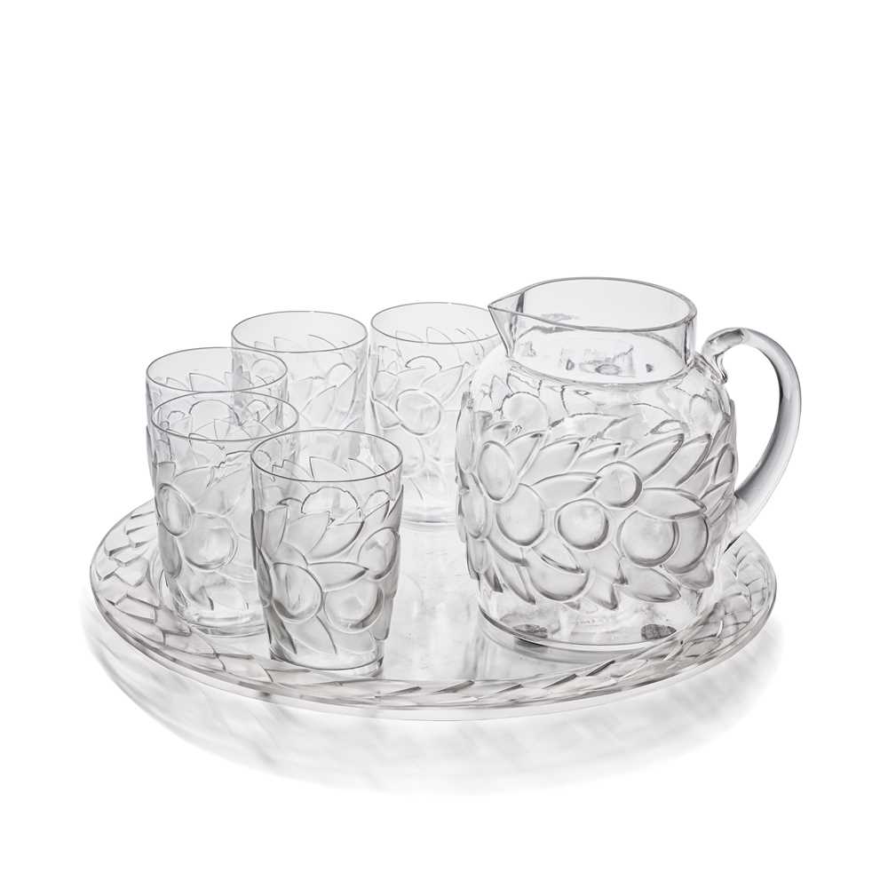 Appraisal: REN LALIQUE FRENCH - BLIDAH ORANGEADE SET NO designed clear