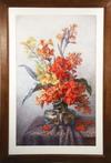 Appraisal: WATERCOLOR GOUACHE - Life-Sized Still Life of Large Floral Arrangement