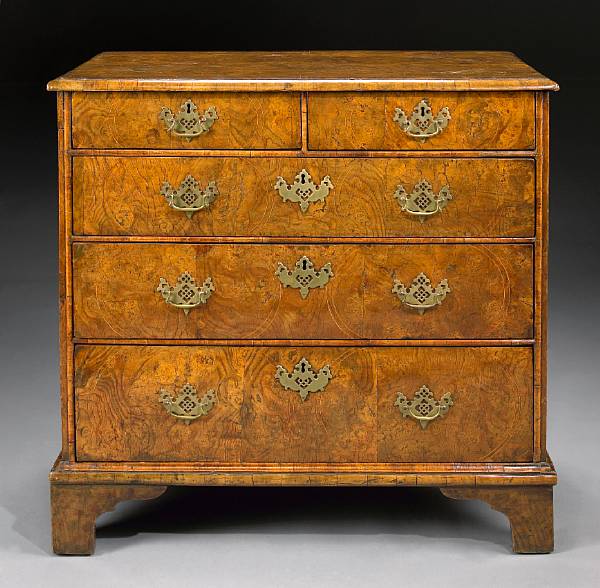 Appraisal: A George I inlaid burl elm chest second quarter th