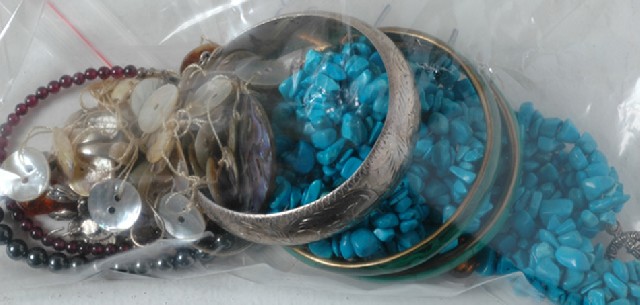 Appraisal: COLLECTION OF ASSORTED COSTUME JEWELLERY INCLUDING DYED TURQUOISE NECKLACE SILVER