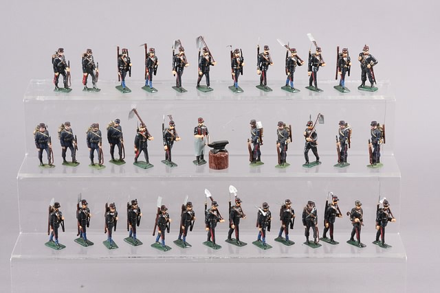 Appraisal: Lot of Erickson and recast figures representing French Engineer Battalions