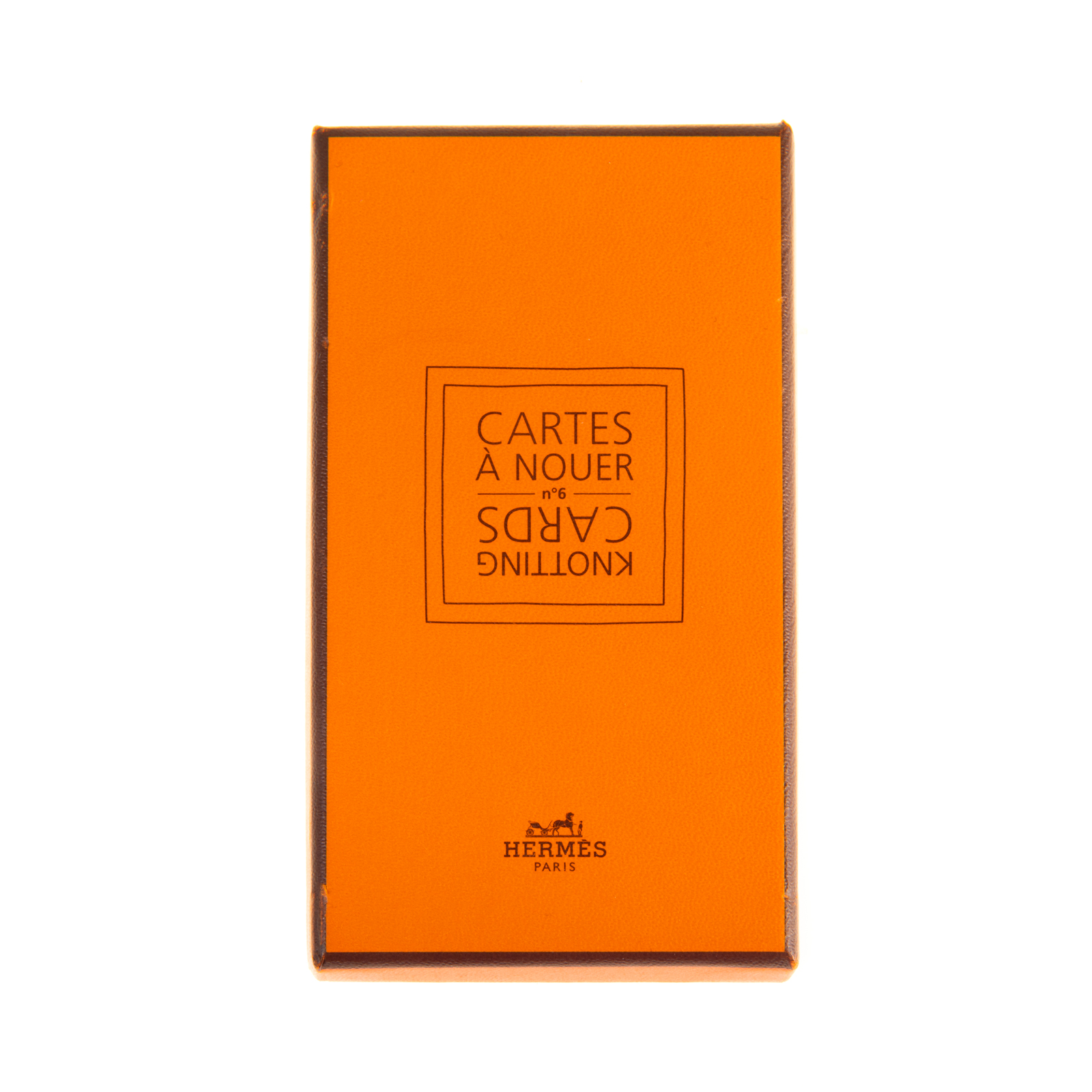 Appraisal: HERMES KNOTTING CARD DECK Orange and white Hermes knotting card