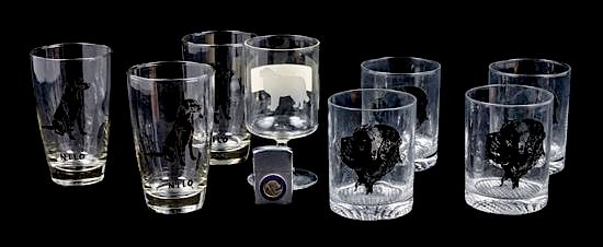 Appraisal: A Group of Glassware depicting Various Dog Breeds Height of