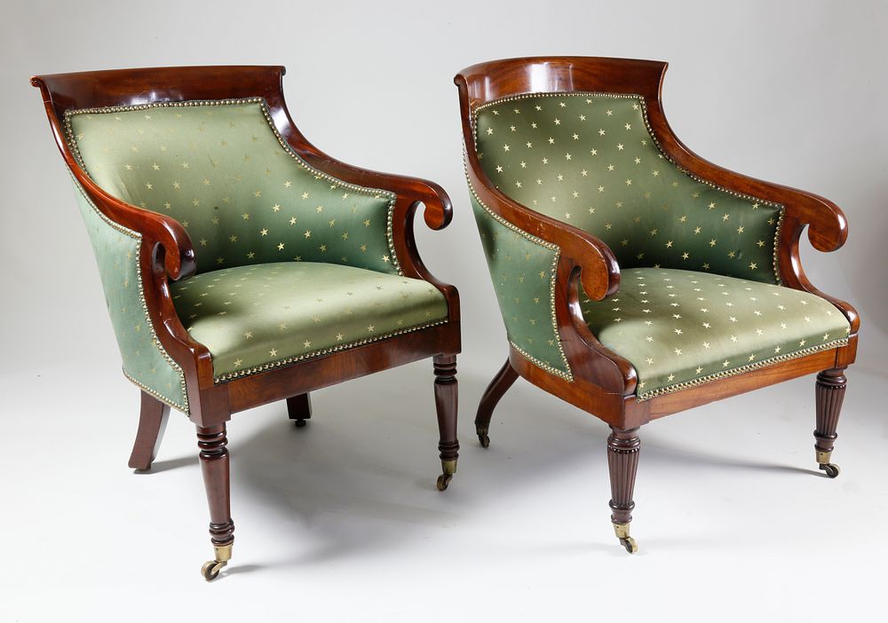 Appraisal: Two American Federal Mahogany Armchairs New York circa - Two