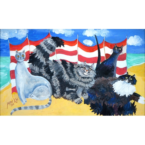 Appraisal: Ponckle Fletcher - - Cats on the Beach signed and