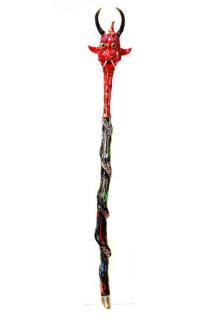 Appraisal: Folk Art Devil's Walking Stick Sculpture American School Devil's Walking