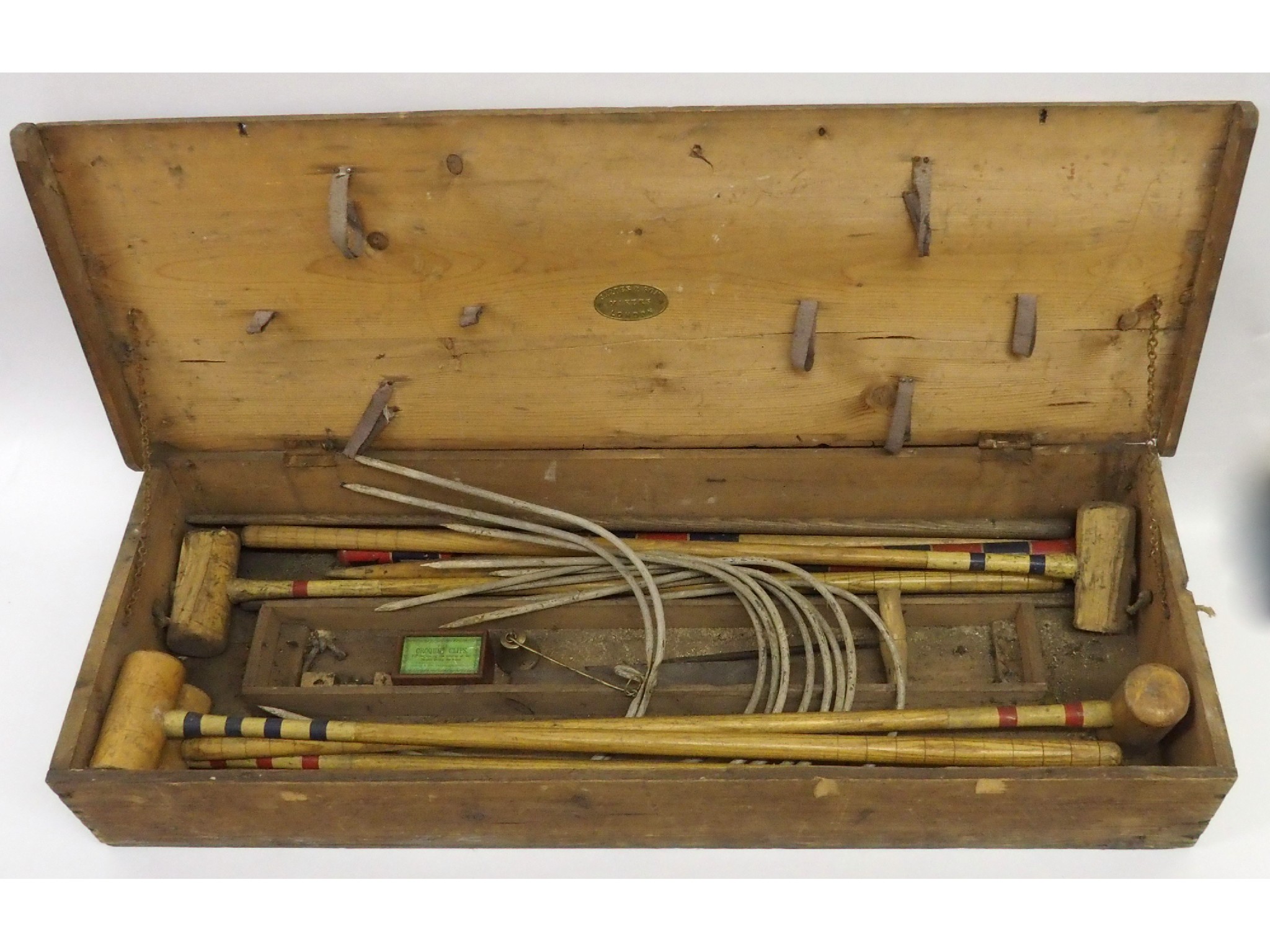 Appraisal: A part croquet set in original boxby Jaques Son London