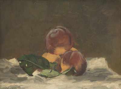 Appraisal: Frederick Hale McDuff American - Three peaches Oil on canvas