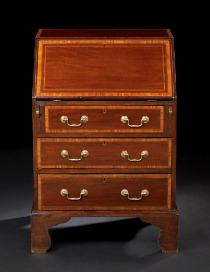 Appraisal: Diminutive George III-Style Mahogany Bureau third quarter th century the