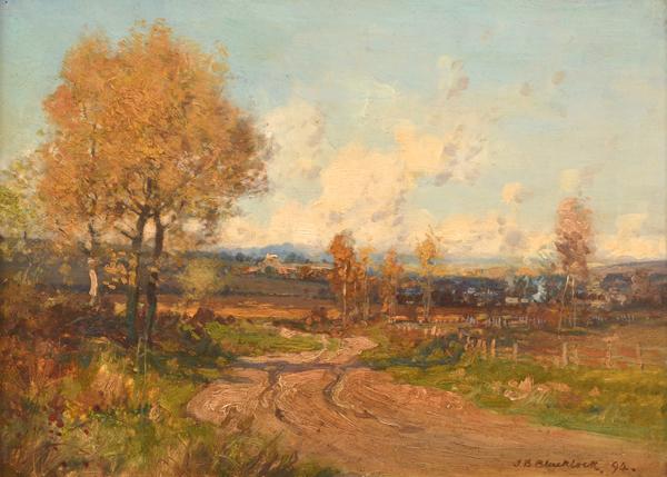 Appraisal: THOMAS B BLACKLOCK SCOTTISH - Autumn in the Highlands oil