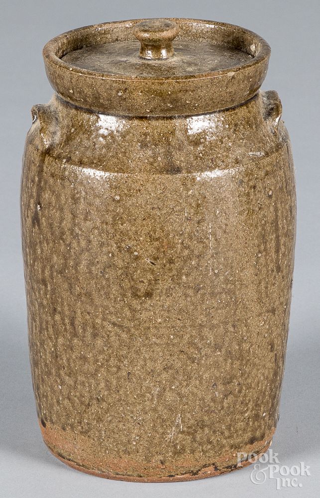 Appraisal: Southern alkali glaze stoneware crock Southern alkali glaze stoneware crock