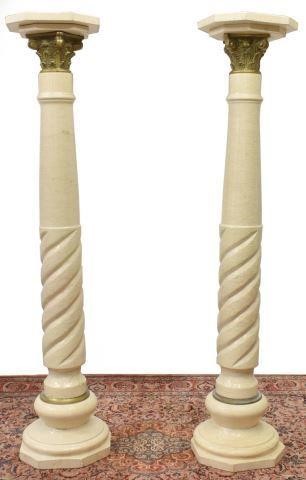 Appraisal: pair Large architectural marble columns late th c with gilt