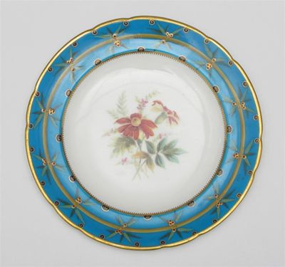 Appraisal: A Minton Aesthetic Movement plate painted to the well with