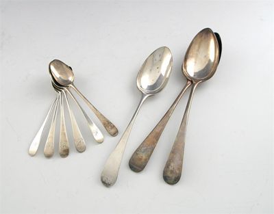 Appraisal: A quantity of George III Old English pattern spoons a