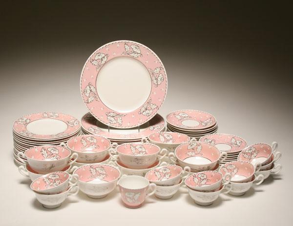 Appraisal: Wedgwood bone china dinner service pc Lady Jane Pink pattern