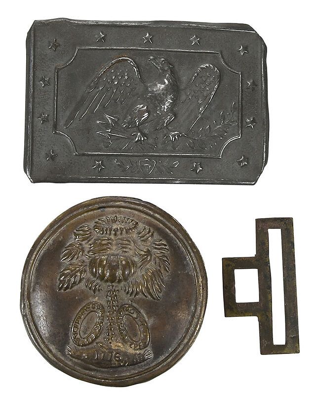 Appraisal: Two Early American Buckles round with Palmetto and two ovals