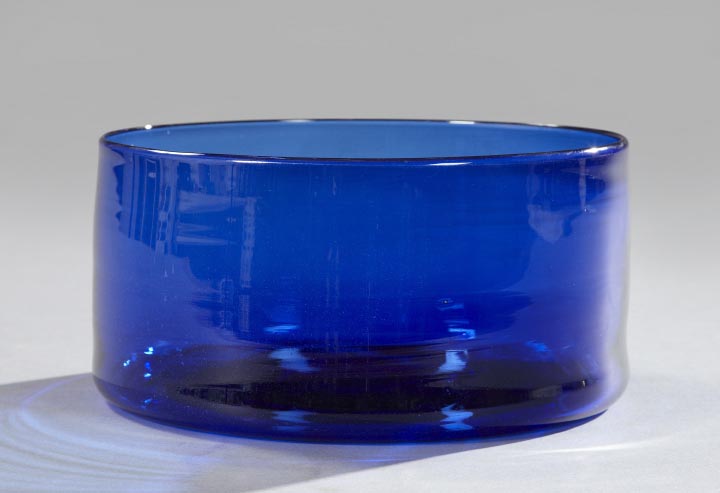 Appraisal: Swedish Blown Cobalt Blue Glass Salad Bowl third quarter th