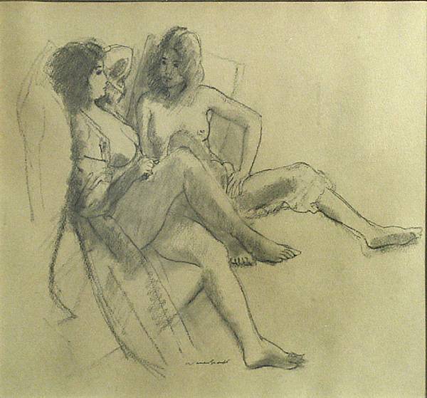 Appraisal: Warren Brandt American - Two Reclining Nudes signed 'Warren Brandt'