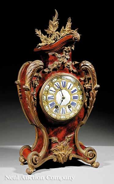 Appraisal: A Louis XV-Style Tortoiseshell and Gilt Bronze Bracket Clock c