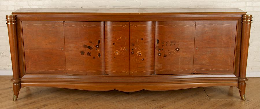 Appraisal: FRENCH ROSEWOOD SIDEBOARD MANNER OF JULES LELEU A six door