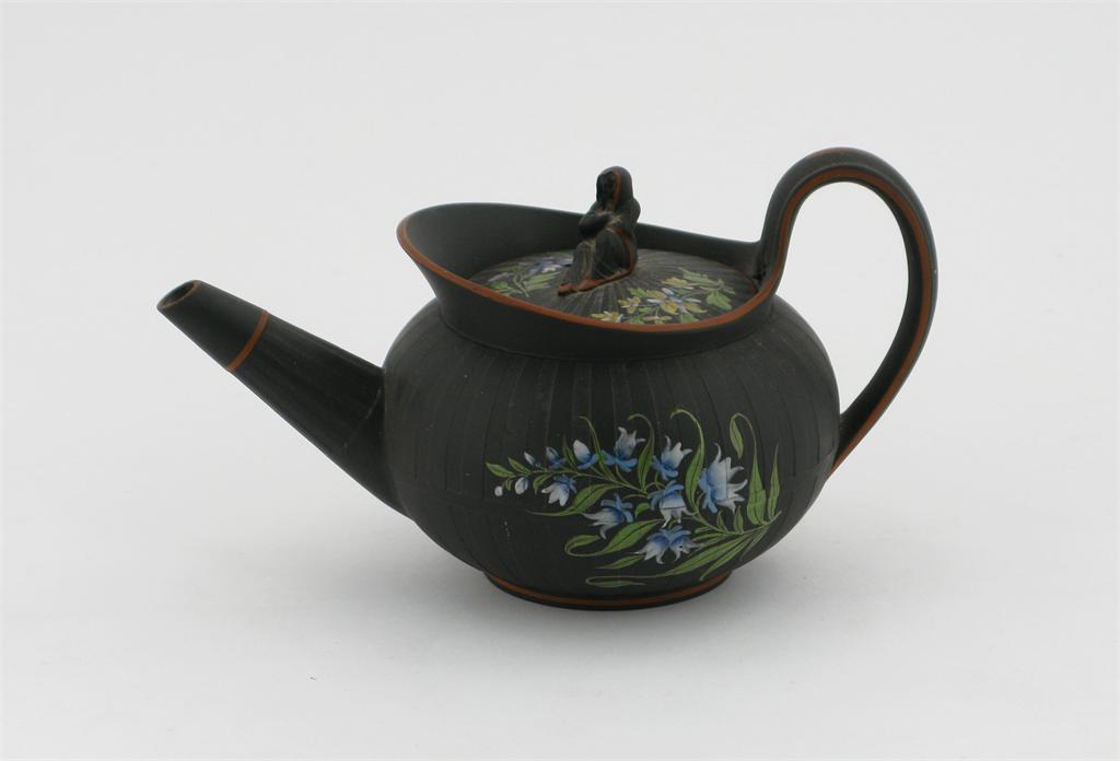 Appraisal: A Wedgwood black basalt teapot and cover