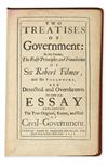 Appraisal: LOCKE JOHN Two Treatises of Government pages lacks the final