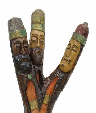 Appraisal: Hand-painted and carved figural sculpture Three Kings or Wise Men