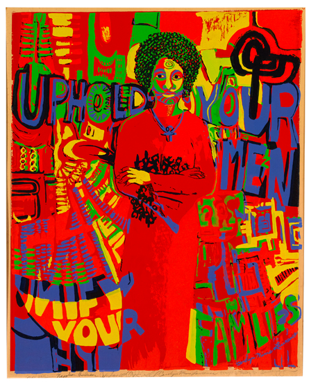 Appraisal: CAROLYN MIMS LAWRENCE - Uphold Your Men Color screenprint x