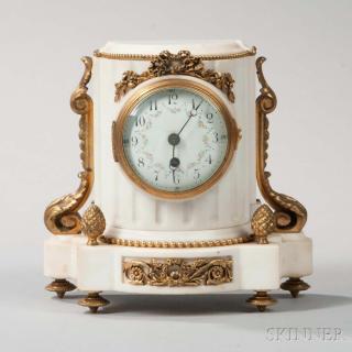 Appraisal: Louis XVI-style Marble and Gilt-bronze Mantel Clock France th century