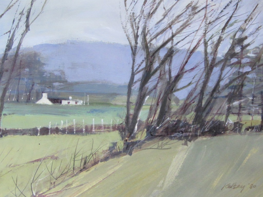 Appraisal: ROBERT KELSEY b TREES IN LOTHIAN Gouache signed and dated