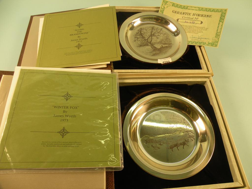 Appraisal: Two James Wyeth serving silver commemorative plates