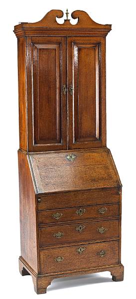 Appraisal: A George I oak secretary of small size first quarter