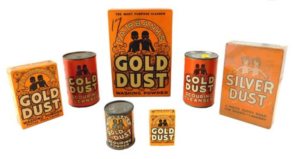 Appraisal: BLACK AMERICANA Seven Gold Dust unopened containers of washing powder