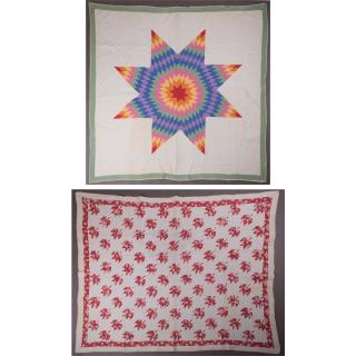 Appraisal: Two American Appliqu Quilts th Century Two American Appliqu Quilts