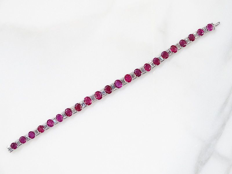 Appraisal: Impressive Ruby Diamond Bracelet Impressive Ruby Diamond Bracelet Set In