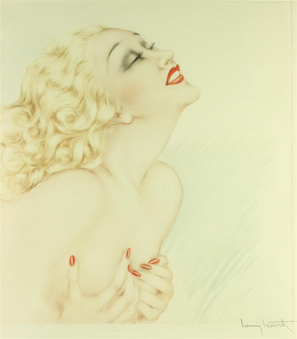 Appraisal: LOUIS ICART FRENCH - ECSTASY Etching aquatint and drypoint in