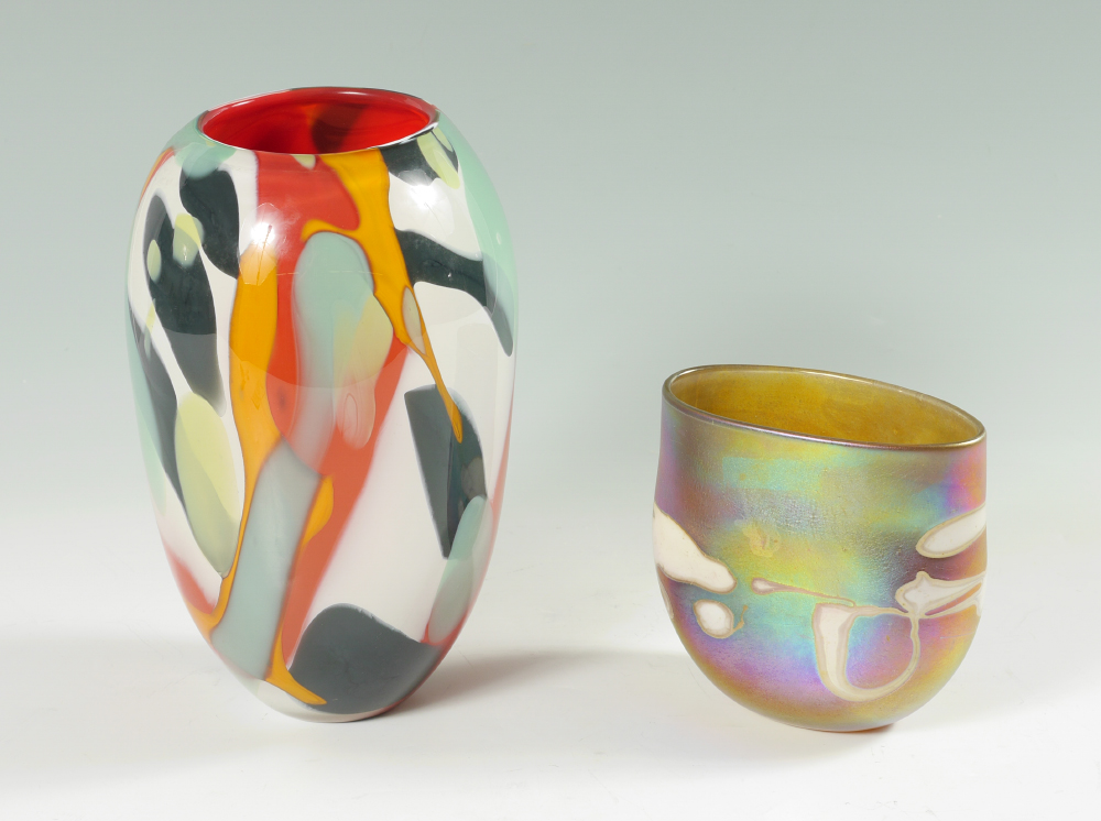 Appraisal: AMERICAN STUDIO ART GLASS VASES pieces total to include Sheryl