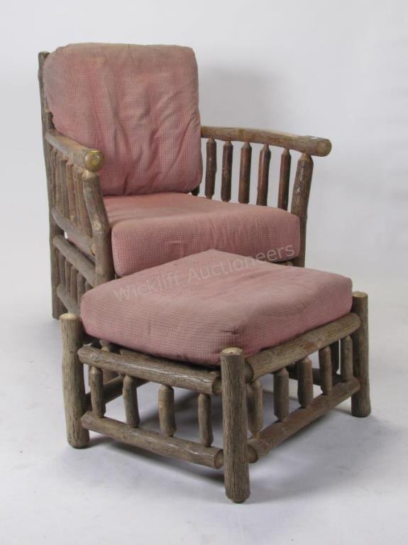 Appraisal: A lounge chair and ottoman by Old Hickory Shelbyville IN