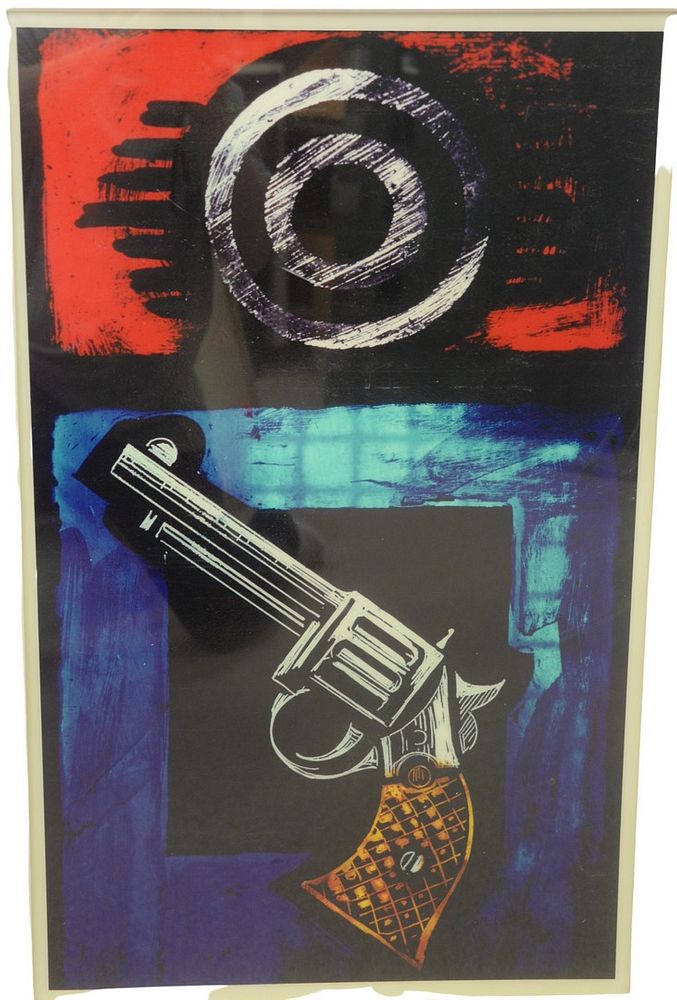 Appraisal: Gregory Thorpe American th century Pistol and Target Cibachrome print